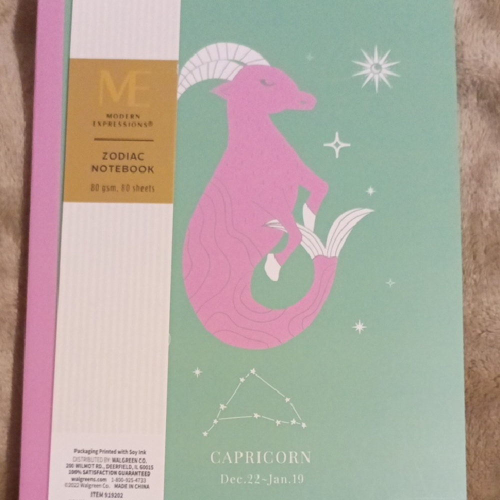 Expressions Zodiac Capricorn Notebook - Pink and Green